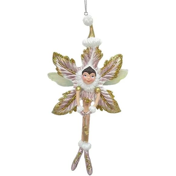 December Diamonds Fairy in Flower Ornament 6.5" Resin Christmas 79-81493 Fairies - Picture 1 of 1